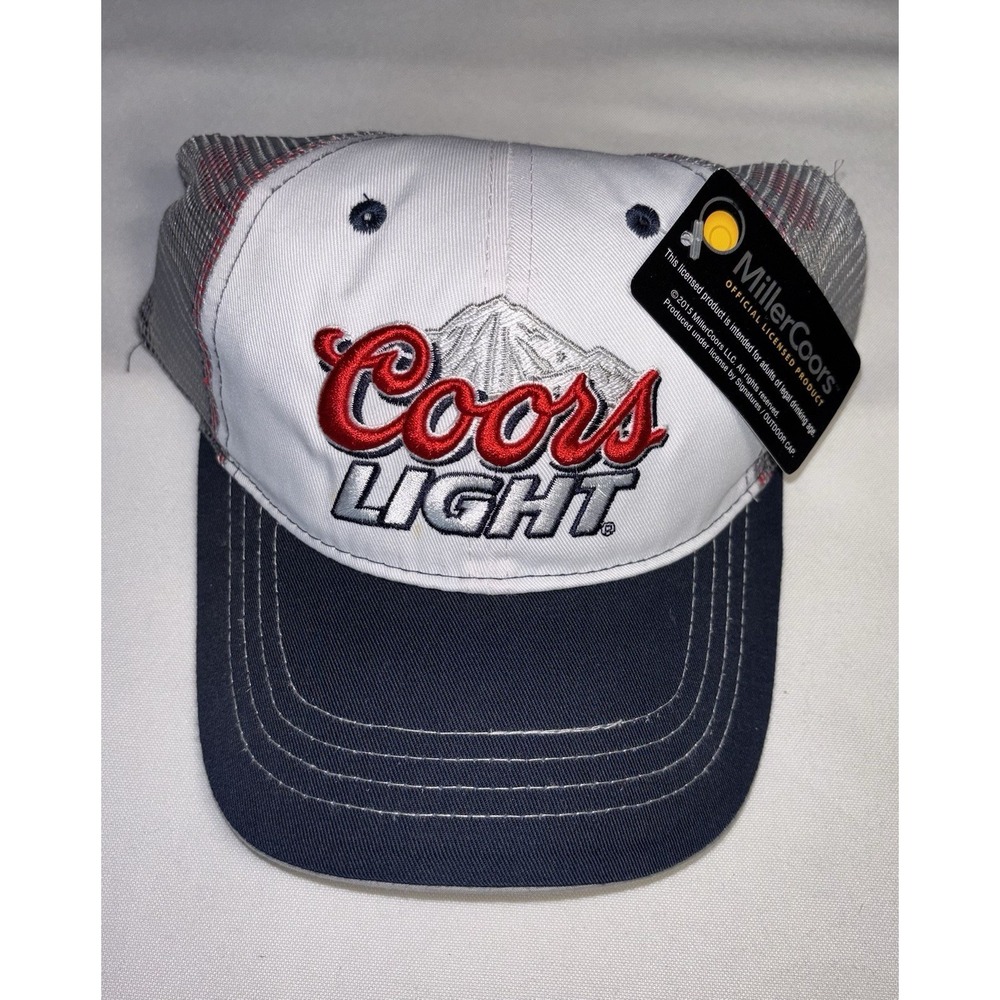 Miller Coors Light Vintage Embroidered Mesh Hat Navy Blue & White New With Tags
